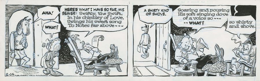 Pogo 2/14/72 Daily Comic Art