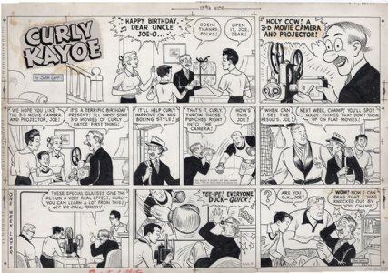 Curley Kayoe 3/7/54 Sunday Comic Art
